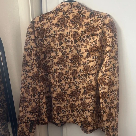 Free People Cali Box Floral Brown Blazer - Picture 4 of 5